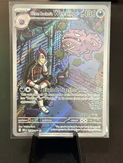 Team Rocket’s Weezing 199/182 Illustration Rare Pokemon Destined Rivals - NM - Image 1