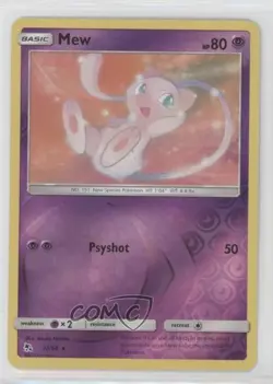 Mew Reverse Foil Pokemon Sun & Moon Hidden Fates #32 - Image 1