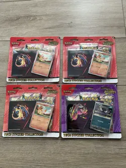 4 Ascended Heroes Tech Sticker Collection 3-Pack Blisters Pokemon Factory Sealed - Image 1