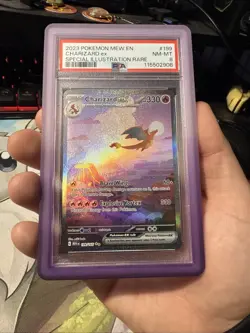 Pokemon TCG Charizard EX 199/165 151 Special Illustration Rare PSA 8 W/ Guard - Image 2