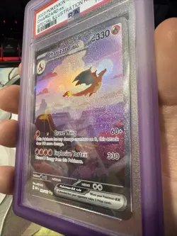 Pokemon TCG Charizard EX 199/165 151 Special Illustration Rare PSA 8 W/ Guard - Image 3