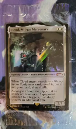Cloud, Midgar Mercenary - Sealed - Game Edition- Foil Promo 0001 & Game Code - Image 1