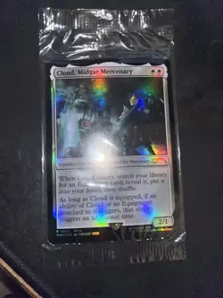 Cloud Midgar Mercenary Game Edition Foil Promo Magic The Gathering SEALED - Image 2
