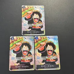 (3) One Piece Monkey D. Luffy P-075 Saikyo Jump Promo Strongest Three Brothers - Image 1