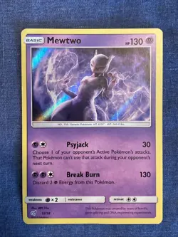Pokemon Mewtwo Detective Pikachu 12/18 Holo Rare - Image 1