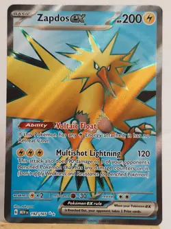 Pokemon TCG Ultra Rare Zapdos EX #192/165 Scarlet And Violet 151 - Image 1