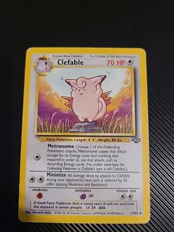 Clefable - 17/64 - Pokemon Jungle Unlimited Rare Card WOTC Vintage MP - Image 1