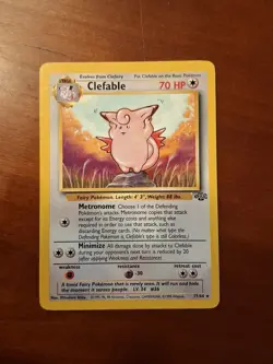 Pokemon Card TCG - Clefable - 17/64 - Jungle English Unlimited Rare (1999) - Image 1