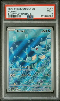 Pokemon TCG Horsea 067/064 Shrouded Fable Illustration Rare PSA 9 - Image 1