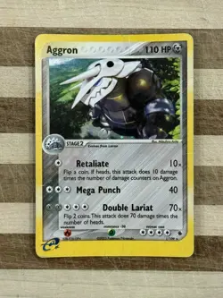 2003 Pokemon TCG Ruby & Sapphire Aggron Reverse Holo E Reader Card 1/109 - Image 1