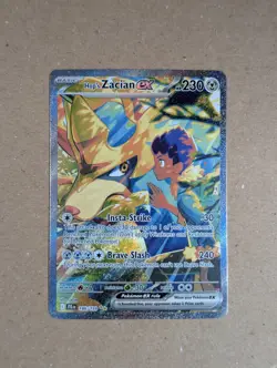 Pokemon TCG Journey Together Full Art Hop's Zacian EX Card 186/159 NM Condition - Image 1