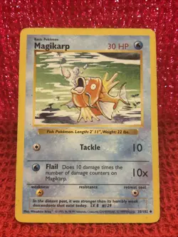 Magikarp 35/102 Shadowless - 1999 Base Set Pokemon Card - MP/HP - Image 1