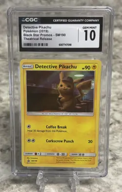 Detective Pikachu SM190 Pokemon Card Black Star Promo 2019 CGC 10 GEM MINT 💎 - Image 1