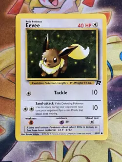 Pokemon TCG Eevee Team Rocket 55/82 Unlimited Common Card WOTC NM - Image 1