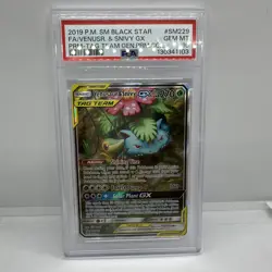 2019 Pokemon SM Black Star Promo #SM229 Full Art Venusaur And Snivy GX PSA 10 💎 - Image 1