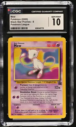 Mew PokeMon League Black Star Promos 8 CGC 10 - Image 1
