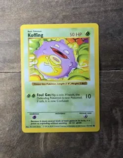 1999 Pokemon TCG - Koffing - Base Set - Shadowless - MP - 51/102 - Image 1