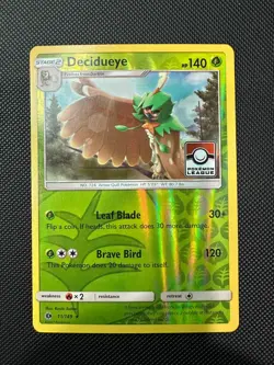 Pokemon - Decidueye 11 /149 Reverse Holo - Sun & Moon League Stamped Promo - Image 1