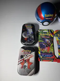 Pokemon TCG PokeBall Tin & Pokemon Unova Tin & Pokemon Phantasmal Flames 4x Pack - Image 2