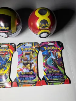 Pokemon TCG PokeBall Tin & Pokemon Unova Tin & Pokemon Phantasmal Flames 4x Pack - Image 4