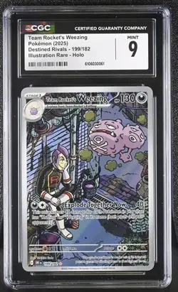Team Rocket's Weezing *CGC 9* Illustration Rare *Destined Rivals* #199 * Pokemon - Image 1