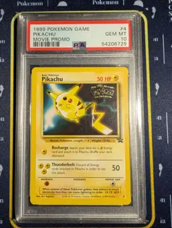 Pikachu #4 Black Star Promo WB First Movie Gold Stamped Pokemon 1999 PSA10 - Image 1