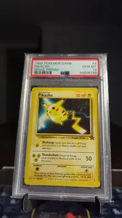 Pikachu #4 Black Star Promo WB First Movie Gold Stamped Pokemon 1999 PSA10 - Image 2