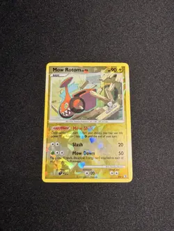 Pokemon TCG Mow Rotom RT4 Rising Rivals Reverse Cracked Ice Holo LP - Image 1