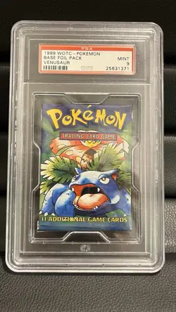 Pokemon 1999 English Base Set Booster Pack PSA 9 Venusuar Art RARE THIN FONT - Image 1