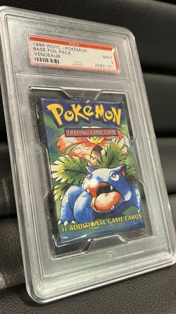 Pokemon 1999 English Base Set Booster Pack PSA 9 Venusuar Art RARE THIN FONT - Image 2