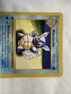 Wartortle Pokemon 1st Edition Base Set 42/102 LP Non-Holo Shadowless Uncommon - Image 3
