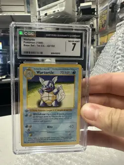 [CGC 7 NEAR MINT] 1999 Pokemon Base Set Shadowless 1st Edition Wartortle #42/102 - Image 1