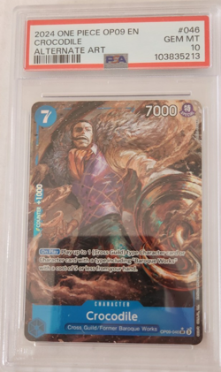 Crocodile 2024 ONE PIECE English OP09 Alternate Art #046 PSA 10 - Image 1