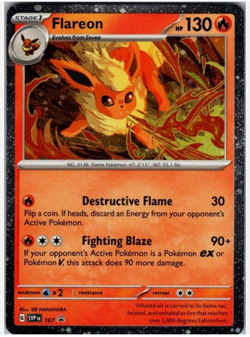 Pokemon | SV: Scarlet & Violet Promo Cards | Flareon - (Cosmos Holo) | 167 | NM - Image 1