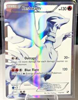 Pokemon TCG Black & White Full Art Reshiram 113/114 Holo - LP/MP - Image 2