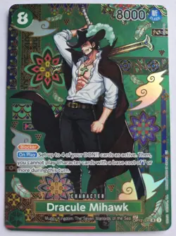 One Piece TCG OP12-030 Dracule Mihawk Special Print SP OP14 AA Card Game CCG ENG - Image 1