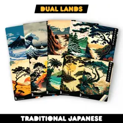 Traditional Japanese Dual Lands Bundle - Set of 10 Playtest for Magic Commander - Image 1