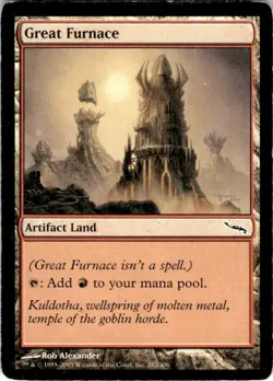 2003 Magic The Gathering Mirrodin Great Furnace #282 Light Play - Image 1