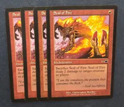 MTG 4X NEMESIS SEAL OF FIRE NM MAGIC THE GATHERING ENGLISH RED ENCHANTMENT - Image 4