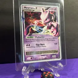 Mewtwo LV.X DP28 Diamond & Pearl Black Star Promo Holo Pokemon Card MP - Image 2