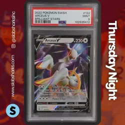 2022 POKEMON SWORD & SHIELD BRILLIANT STARS #122/172 ARCEUS V PSA 9 - Image 1