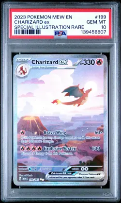 2023 POKEMON MEW EN-151 SPECIAL ILLUSTRATION RARE #199 CHARIZARD EX PSA 10 - Image 1