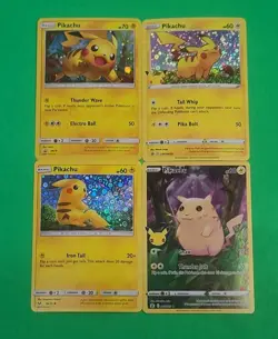 Pokemon Alternate Art Pikachu Holographic Cards Lot Of 4 N Mint Condition Nice! - Image 2