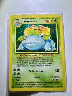 Venusaur 15/102 Base Set Unlimited 1999 Holo Rare Vintage Pokemon Card - Image 2
