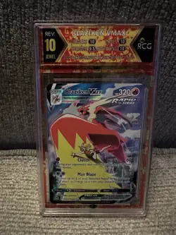 2022 Pokemon BLAZIKEN VMAX Sword & Shield Silver Tempest #TG15 - RCG 10 JEWEL - Image 1