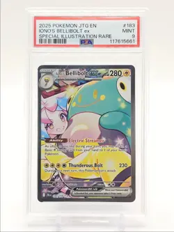 IONO'S BELLIBOLT EX 2025 POKEMON JOURNEY SPECIAL ILLUSTRATION 183 PSA 9 Q1173 - Image 1