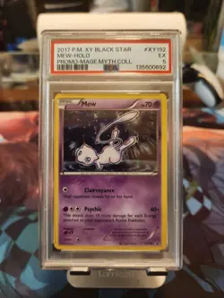 2017 Pokemon XY Mew Holo XY192 Black Star Promo Myth Coll. FULL SWIRL PSA 5 - Image 2
