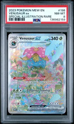 2023 POKEMON MEW EN-151 SPECIAL ILLUSTRATION RARE #198 VENUSAUR EX PSA 8 - Image 1