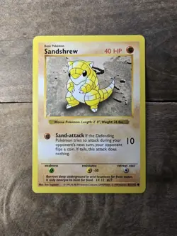 1999 Pokemon TCG - Sandshrew - Base Set - Shadowless - MP - 62/102 - Image 1