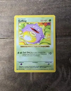 1999 Pokemon TCG - Koffing - Base Set - Shadowless - MP - 51/102 - Image 1